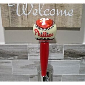 MLB Philadelphia Phillies Beer Tap Handle Kegerator Pub Style Baseball Red Wood